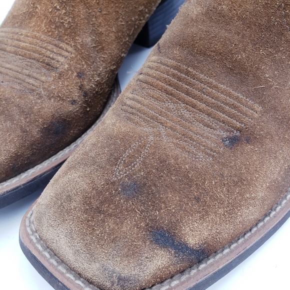 Ariat Men's Sport Patriot Western Antique Mocha Suede Square Toe Size 8.5 D - Picture 10 of 15